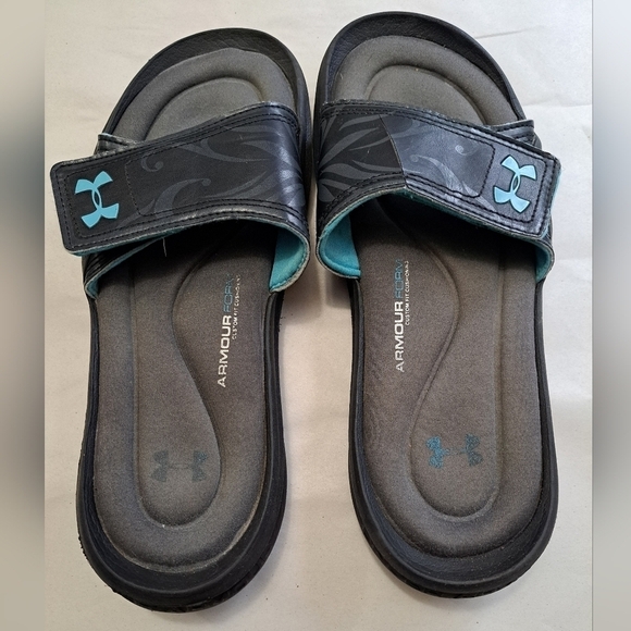 Under Armour Women's Ignite Black Slides Size 9 - Picture 3 of 10